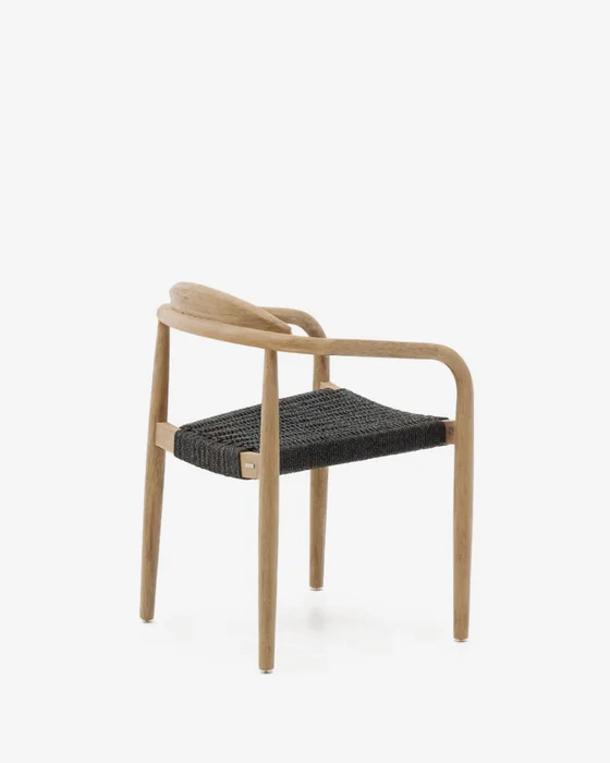Silla Nina madera maciza - de acacia y cuerda negro en Negro - Sillas, Uruguay | Kavehome, vista 9