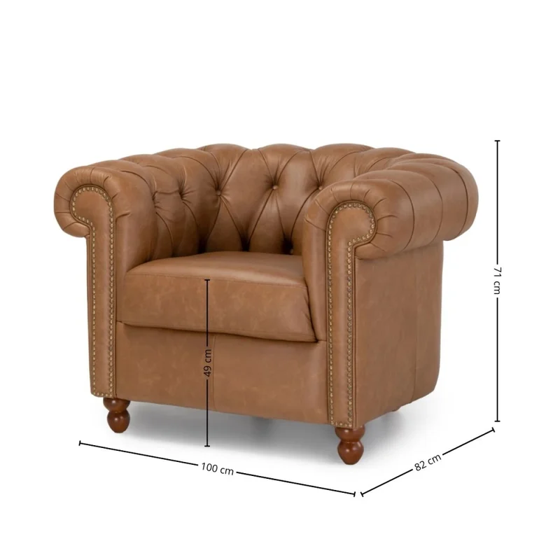 Butaca Munique - Cuero Advanced - Mostarda - (Preventa) en Beige - Butacas, banquetas y puffs, Uruguay | Nyr, vista 6