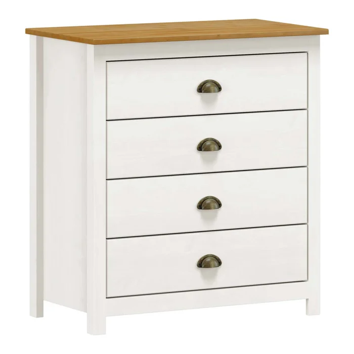 Cómoda 4 Cajones Pino Natural-beige Topazio en Blanco - Cómodas, Uruguay | Divino, vista 2