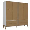 Ropero 4 puertas Linea Veneza - Blanco/Miel en Multicolor - Roperos y placares, Uruguay | La Cueva Muebles, vista 2 de 4