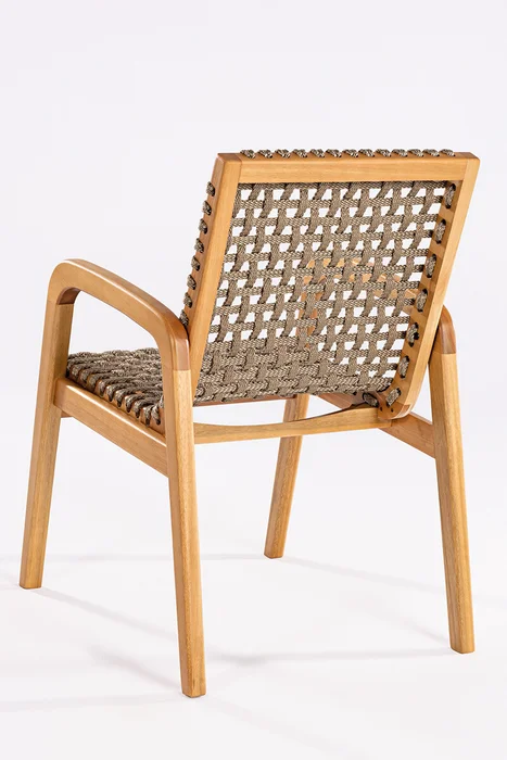 SILLA TRACO C/BRAZO CUERDA RAMI 56x62x85CM JATOBA - Muebles para el exterior, Uruguay | Vinibel, vista 3