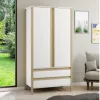 Ropero Combinado Madera 2P, 2C Blanco/Miel - Roperos y placares, Uruguay | Que Sal Muebleria, vista 4 de 5