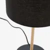 Lámpara de mesa Pina de metal y ratán con pantalla de algodón negro en Madera natural - Lámparas de mesa, Uruguay | Kavehome, vista 5 de 5
