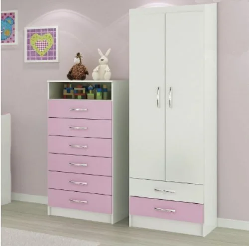 Placares Roperos Armario Infantil 2 Puertas 2 Cajones If22r en Blanco - Dormitorio, Uruguay | Soy Hogar, vista 4