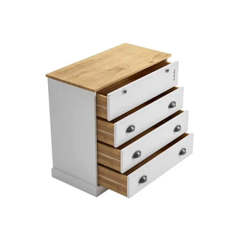 Cómoda 4 cajones - Línea Oslo - Blanco en Blanco - Cómodas, Uruguay | Ecowood, vista 3