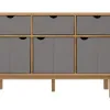 Aparador 3P y 3C Mel/Gris Linea Nordica en Madera Maciza - Comedor, Uruguay | Que Sal Muebleria, vista 4 de 16