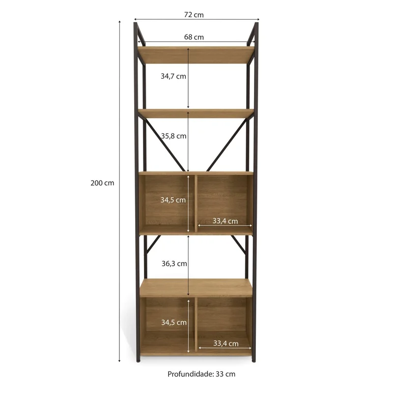 ESTANTERIA CON PUERTAS LINEA INDUSTRIAL HIERRO en Madera natural - Bibliotecas, Uruguay | Balton, vista 9
