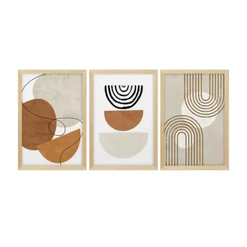 Kit 3 Cuadros - Abstracto Marrón - 40 x 60 - Decoración de pared, Uruguay | Berna home
