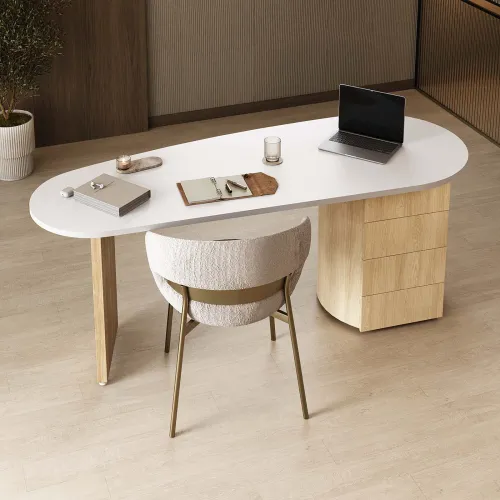 Escritorio Mdf-tamburato Marron Maelle en Blanco - Escritorios y sillas de escritorio, Uruguay | Divino