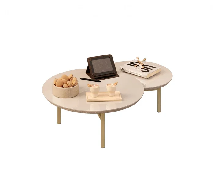 Mesa De Living MDF y Metal - Charlote - Blanco - Mesas de living, Uruguay | Rústico Hogar