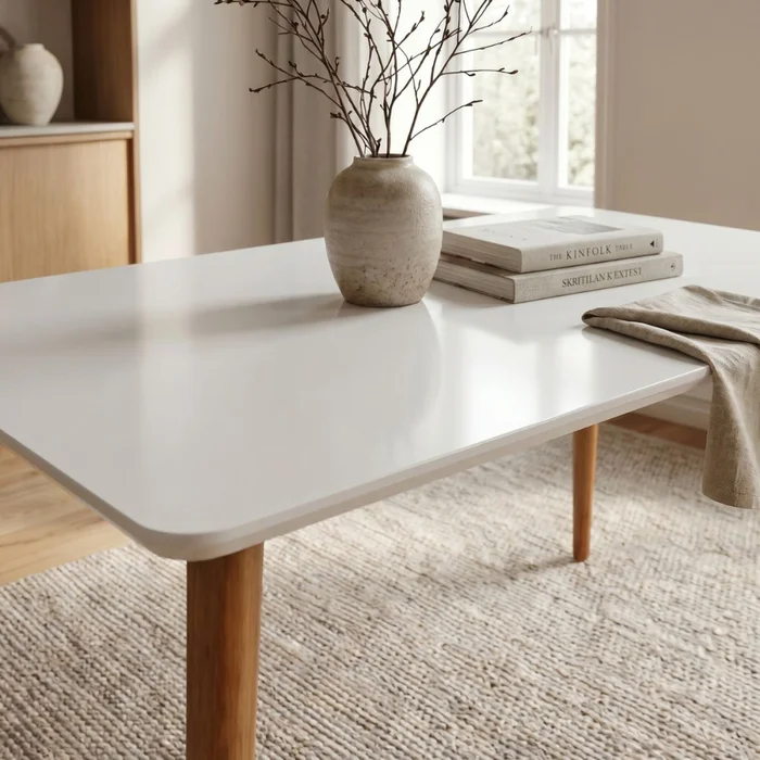 Mesa de Comedor Veneza - Blanco y Cedro en Blanco, Uruguay | NYR, vista 2