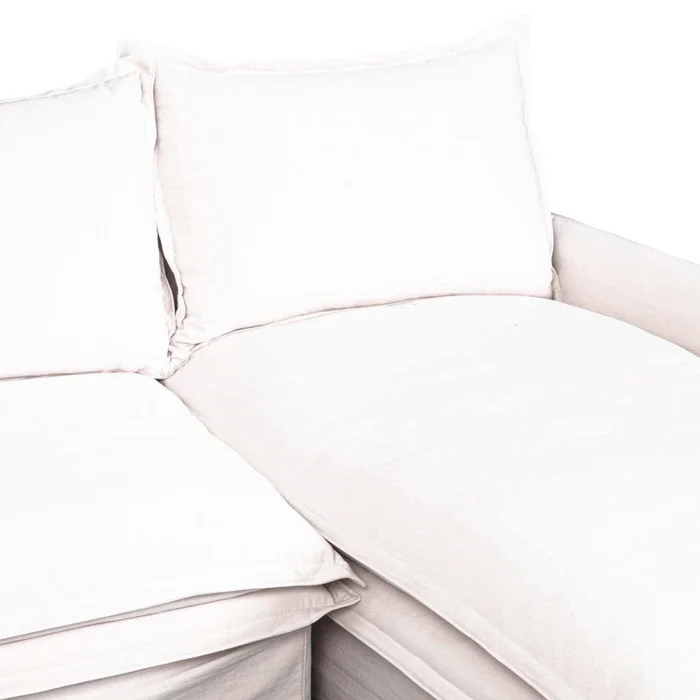 Sofa C/chaise 4 Cuerpos Tela Blanco Alaska Izquierdo en Blanco - Sillones y sofás, Uruguay | Divino, vista 3