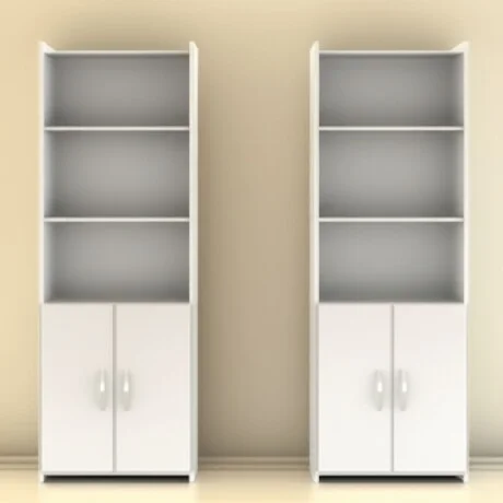 Promo 2 Bibliotecas Con Puertas - Blanco en Blanco - Bibliotecas, Uruguay | La Cueva Muebles, vista 6