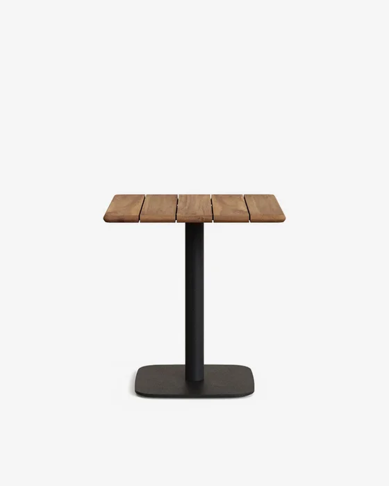 Mesa Saura de de madera de acacia acabado nogal 70 x 70 cm en Natural, Negro - Muebles para el exterior, Uruguay | Kavehome