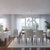 Mesa de comedor Abbey - Con Vidrio - 184 - Off White y Natural en Blanco - Mesas de comedor, Uruguay | NYR, vista 2 de 4