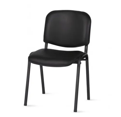 Silla tapizada cuero para sala de espera en Negro - Sillas de escritorio, Uruguay | Que Sal Muebleria