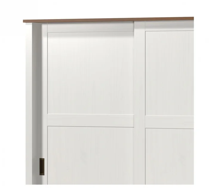 Ropero 3 puertas corredizas 3 cajones - Madera maciza - Blanco en Blanco - Roperos y placares, Uruguay | Rústico Hogar, vista 3