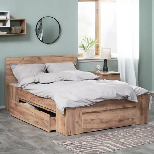 Estructura cama LIMFJORDEN 140x190 3 cajones blanco en Blanco - Dormitorio, Uruguay | JYSK