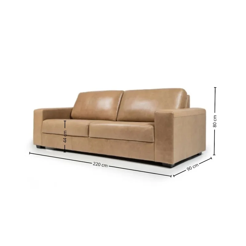 Sofá Loretto - Cuero Natural - 3 cuerpos - A fabricar en Beige - Sillones y sofás, Uruguay | Nyr, vista 4