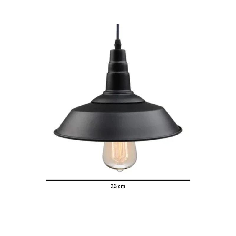 Lámpara Colgante Vintage Bell ø 26cm en Negro - Lámparas colgantes, Uruguay | Serlux, vista 5