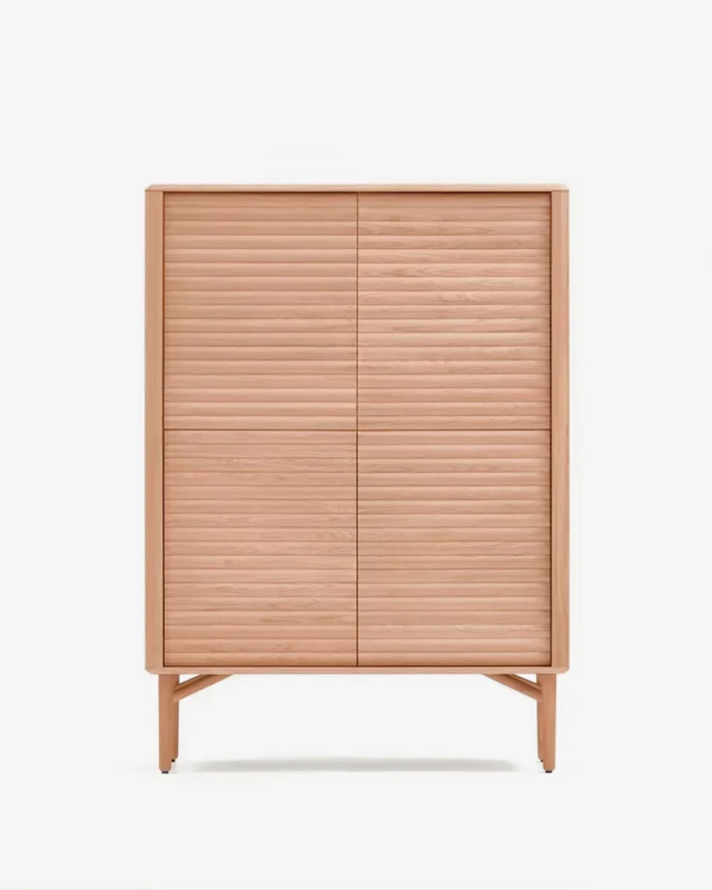 Aparador Lenon - 4 puertas madera maciza y chapa de roble 104,5 x 144 cm FSC MIX Credit en Madera natural - Aparadores y recibidores, Uruguay | Kavehome, vista 6
