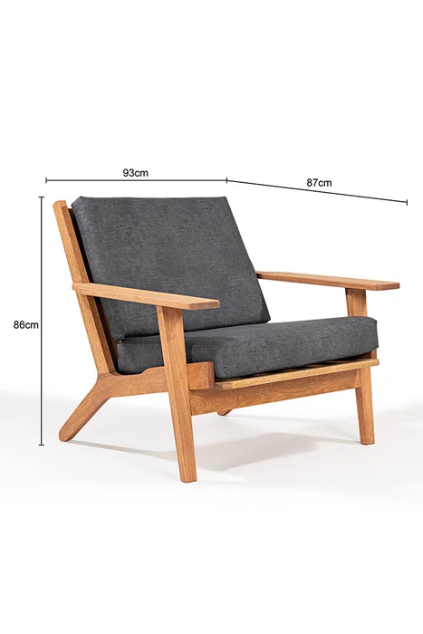 POLTRONA LOTUS ACQUABLOCK NEGRO 93x87x86CM JATOBA - Muebles para el exterior, Uruguay | Vinibel, vista 3