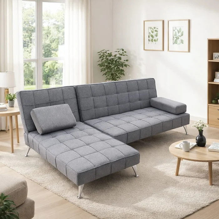 Sofá Cama con Chaise Long Gris - Sillones y sofás, Uruguay | Lais Muebles, vista 2