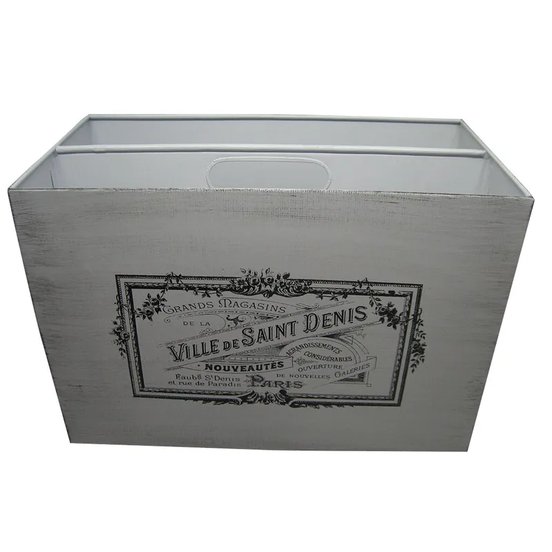 ORGANIZADOR METAL BLANCA 35X18X24CM DESIGN BRITISH en Gris - Canastos, Uruguay | Decohogar