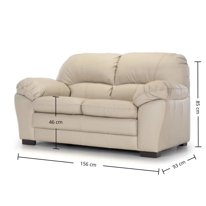 Sofá Messina - Cuero Básico - 2 cuerpos - Arena - (Preventa) en Beige - Sillones y sofás, Uruguay | NYR, vista 3