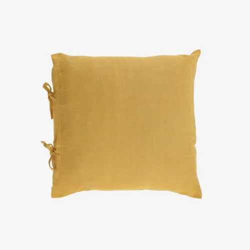 Almohadón Tazu 100% lino - lino mostaza 45 x 45 cm en Amarillo - Textiles, Uruguay | Kavehome