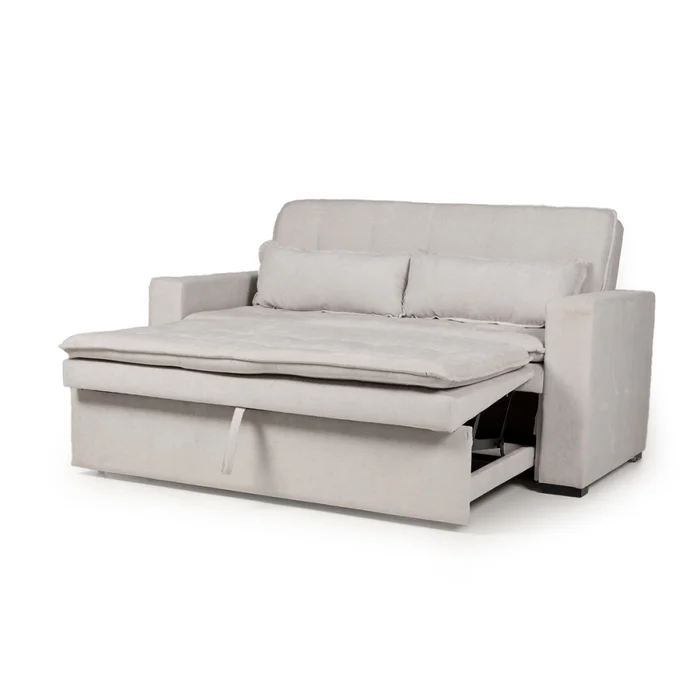 Sofá Cama Londres - Tela Microfibra - TC1009 (Plata) en Gris, Uruguay | NYR, vista 2