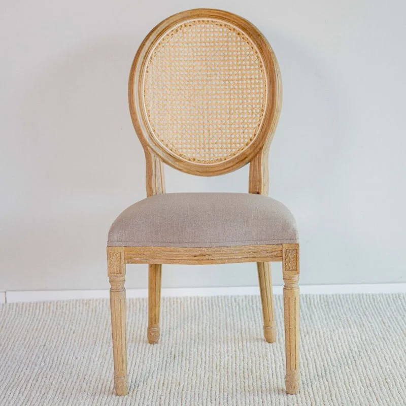 Silla Ovalo / Natural con tapizado beige en Madera natural - Sillas, Uruguay | Fábrica Italiana, vista 4
