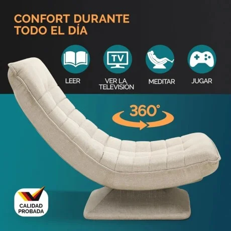 Sillon Reclinable Giratorio Aberdeen - Beige en Beige - Sillones y sofás, Uruguay | La Cueva Muebles, vista 10