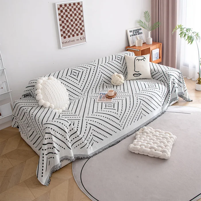Manta sillón y cama punteada 180x300cm - gris en Gris - Textiles, Uruguay | Buho Store, vista 2