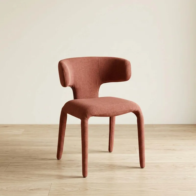 Silla De Comedor Metal-y-tela Violeta Beatriz en Terracota - Sillas, Uruguay | Divino