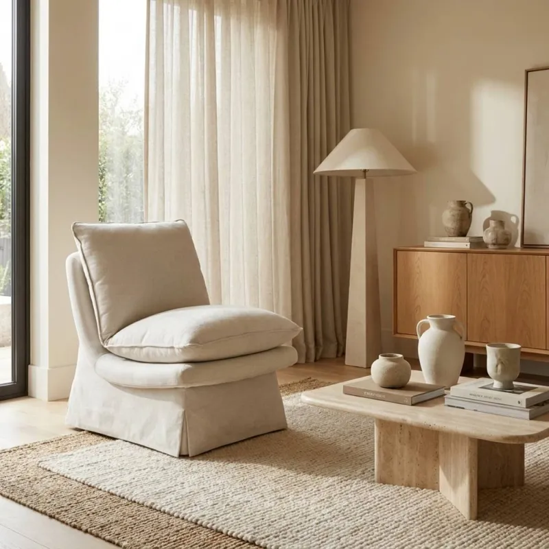 Butaca Xilo - Tela Microfibra - C39 (Hielo) en Beige - Butacas, banquetas y puffs, Uruguay | NYR