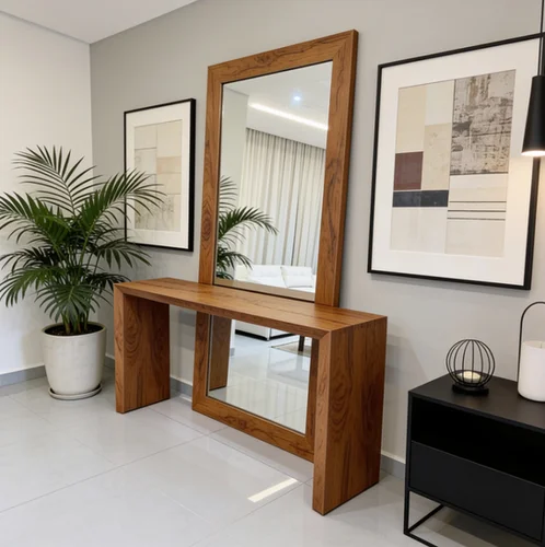 Recibidor con Espejo Acantus en Marrón - Bibliotecas, Uruguay | Decoquadra, vista 2