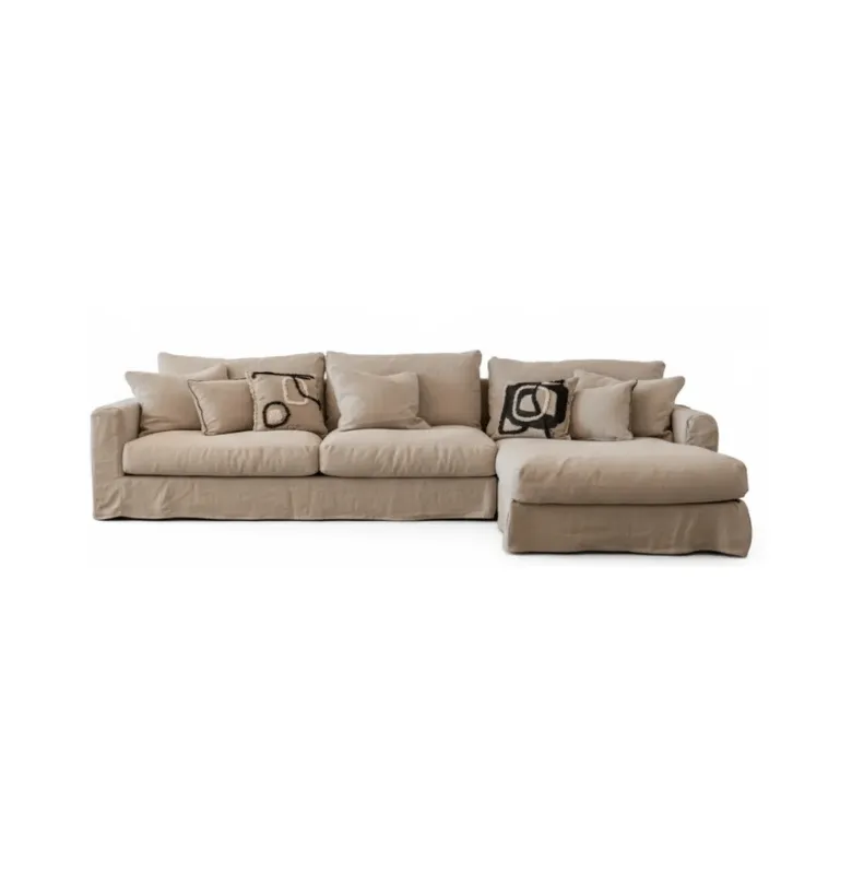 RINCONERA BISCARROSSE 303X100X160 LINO BEIGE CHAISE LONGUE DERECHO en Beige - Sillones y sofás, Uruguay | Masinfinito Casa