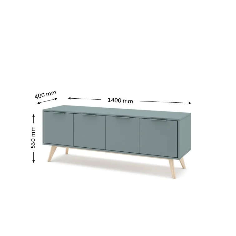 RACK PARA TV PISCO 4 PTAS 140 CMS KAKI 9901ZP - Muebles para TV, Uruguay | Rosas Hermanos, vista 3