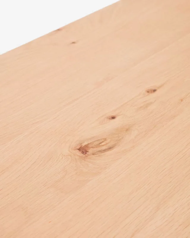 Mesa extensible Yain de chapa y madera maciza de roble - 120 (180) x 80 cm en Madera natural - Mesas de comedor, Uruguay | Kavehome, vista 5