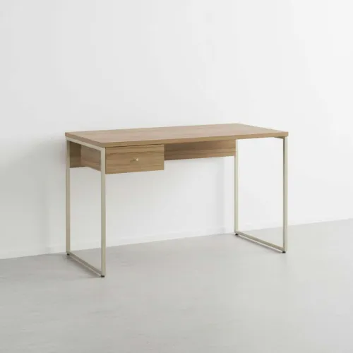 Escritorio Mdf-y-metal Voss en Madera natural - Escritorios y sillas de escritorio, Uruguay | Divino