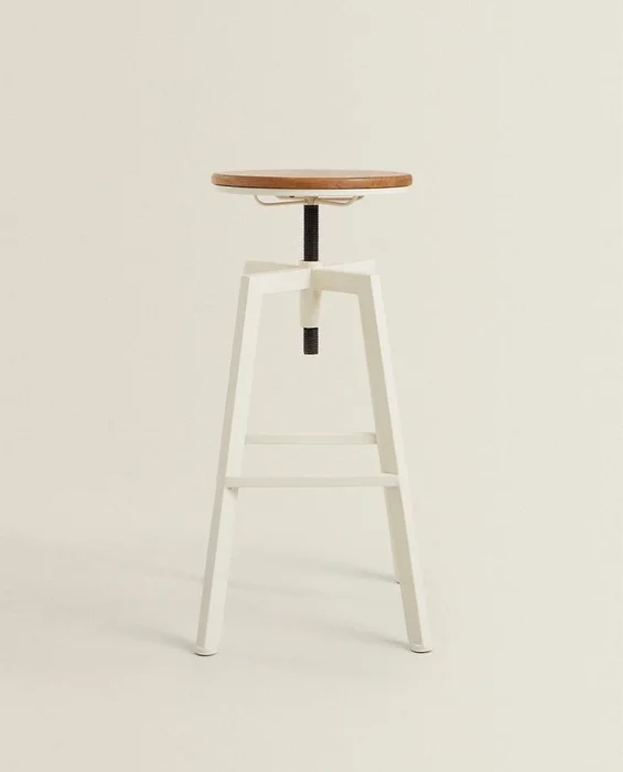TABURETE ALTO GIRATORIO MADERA Y METAL - Sillas, Uruguay | Zara Home, vista 2