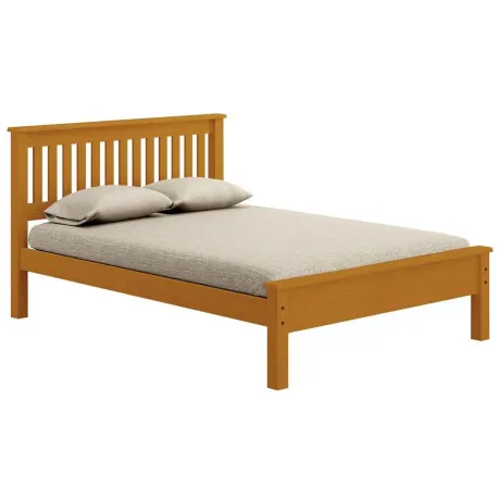 Cama 2 plazas Linea Parma - Miel en Marrón - Dormitorio, Uruguay | La Cueva Muebles