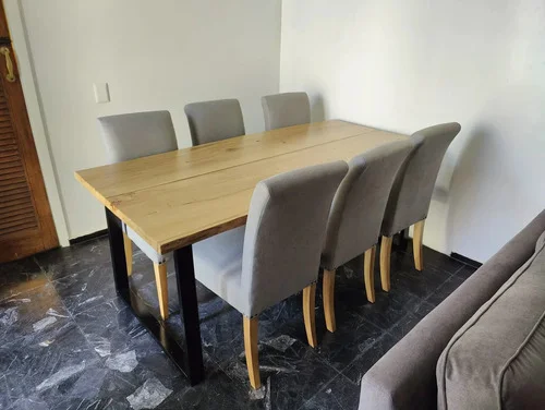 Juego Comedor Industrial 180x90 6 Sillas Vestir Ozark A Eleccion en Multicolor - Mesas de comedor, Uruguay | Ozark Home, vista 9