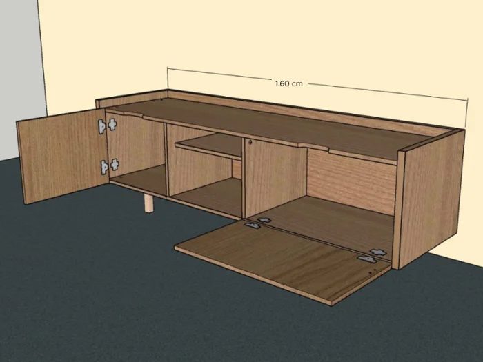 Rack PLISSE 1.60 m Madera en Madera natural, Uruguay | Finkel, vista 4