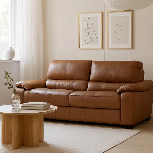 Sofá Portofino - Cuero Advanced - 3 cuerpos - Maverick Telha (Preventa) en Marrón - Sillones y sofás, Uruguay | NYR
