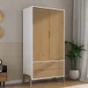 Ropero 2 puertas Linea Veneza - Blanco/Miel en Multicolor - Roperos y placares, Uruguay | La Cueva Muebles, vista 1 de 4