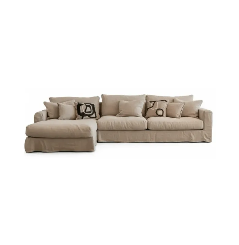 RINCONERA BISCARROSSE 303X100X160 LINO BEIGE CHAISE LONGUE IZQUIERDO en Beige - Sillones y sofás, Uruguay | Masinfinito Casa