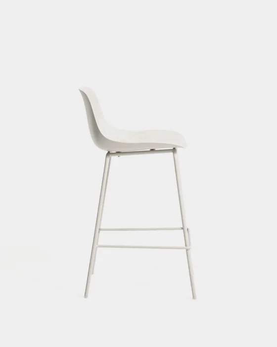 Taburete Altea - beige y patas de acero con acabado beige 65 cm en Negro - Butacas, banquetas y puffs, Uruguay | Kavehome, vista 6