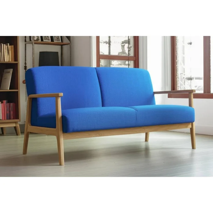 Sofá 2 cuerpos de madera maciza - Azul en Azul - Sillones y sofás, Uruguay | Nario Hogar